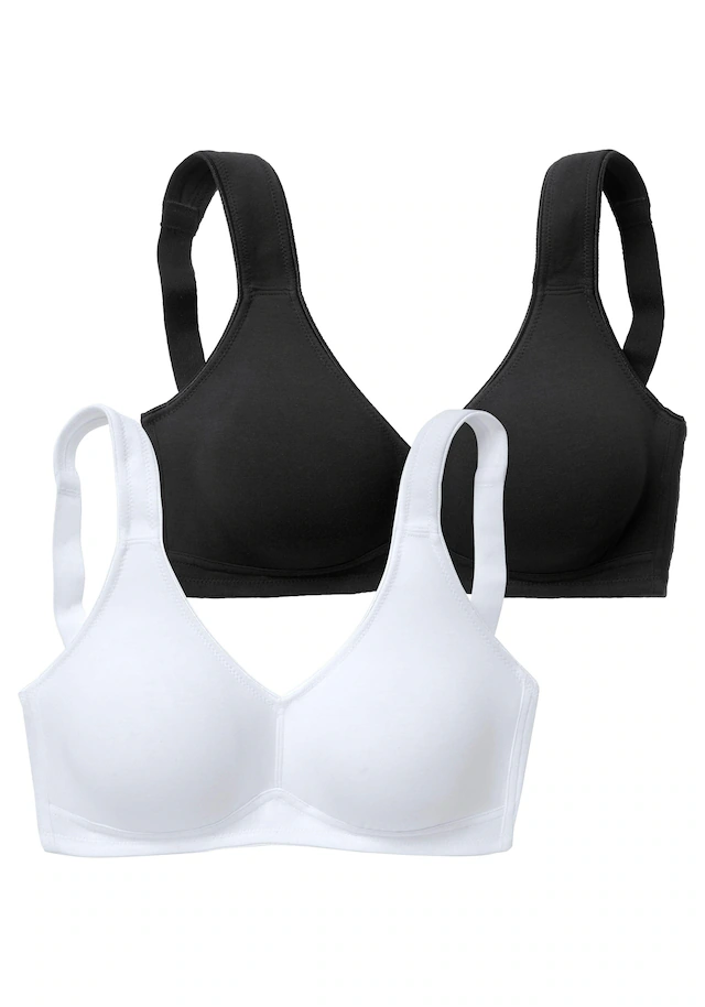 petite fleur by Lascana Entlastungs-BH », BH ohne Bügel, Baumwoll BH« Packung, mit breiten Trägern, große Größen, bequemer BH