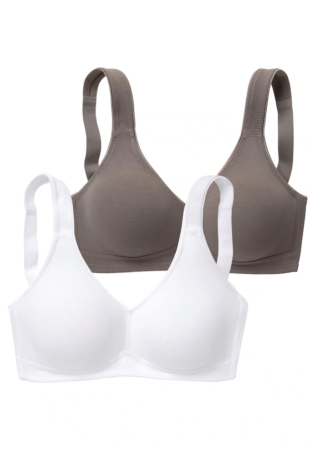 petite fleur by Lascana Entlastungs-BH », BH ohne Bügel, Baumwoll BH« Packung, mit breiten Trägern, große Größen, bequemer BH