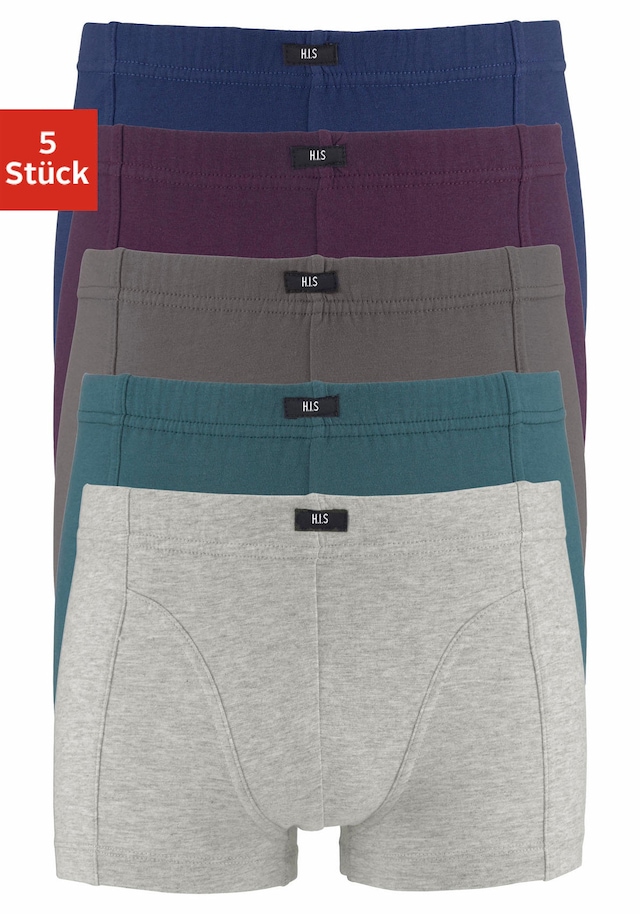 H.I.S Boxer »Boxershorts für Jungen« Packung, 5 Stk. unifarben, mit Markenlabel, Baumwollmischung