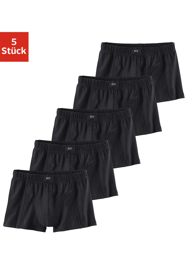 H.I.S Boxer »Boxershorts für Jungen« Packung, 5 Stk. unifarben, mit Markenlabel, Baumwollmischung