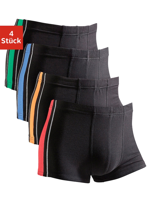 AUTHENTIC LE JOGGER Boxer »Boxershorts für Herren« Packung, 4 Stk. mit kontrastfarbigen Streifen seitlich