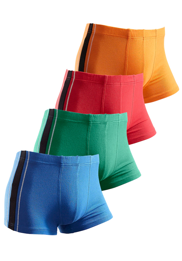 AUTHENTIC LE JOGGER Boxer »Boxershorts für Herren« Packung, 4 Stk. mit kontrastfarbigen Streifen seitlich