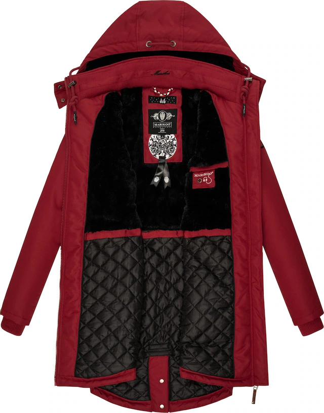 Marikoo Wintermantel »Kamii« sportlicher Damen Winterparka mit abnehmb. Kapuze