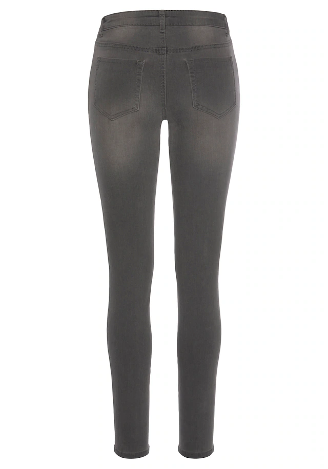 Tamaris Skinny-fit-Jeans »aus bequemen Stretch-Denim« schmale Beinweite, mit Gürtelschlaufenbund, mit Metallreißverschluss