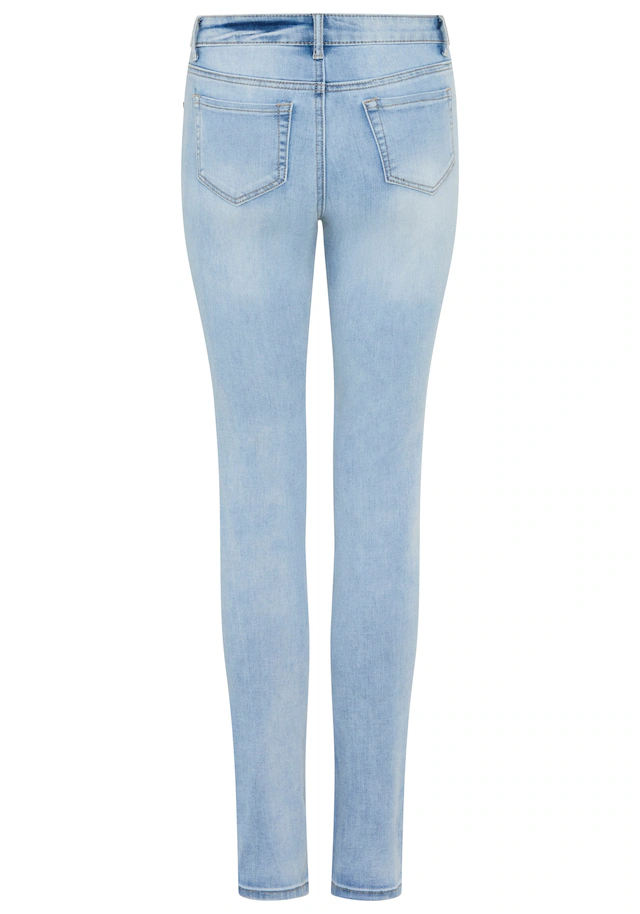 Tamaris Skinny-fit-Jeans »aus bequemen Stretch-Denim« schmale Beinweite, mit Gürtelschlaufenbund, mit Metallreißverschluss