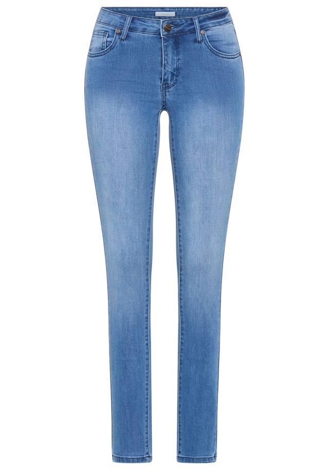 Tamaris Skinny-fit-Jeans »aus bequemen Stretch-Denim« schmale Beinweite, mit Gürtelschlaufenbund, mit Metallreißverschluss