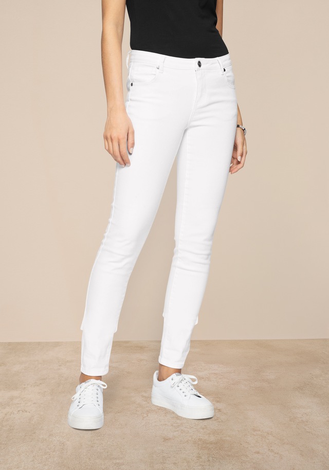 Tamaris Skinny-fit-Jeans »aus bequemen Stretch-Denim« schmale Beinweite, mit Gürtelschlaufenbund, mit Metallreißverschluss