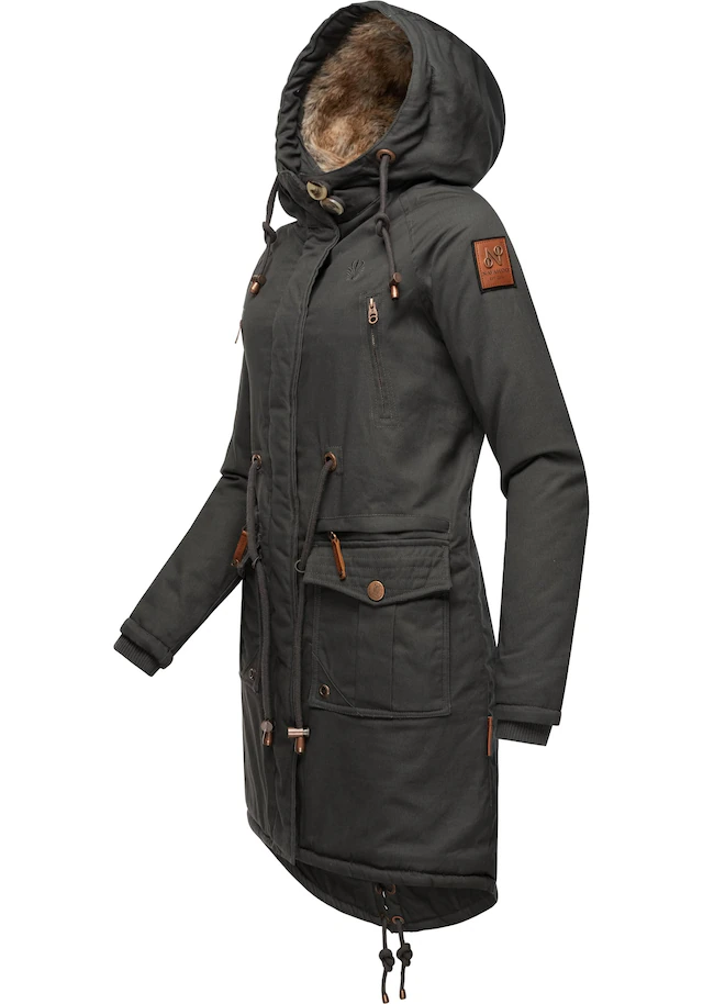 Navahoo Wintermantel »Rosinchen« stylischer Damen Winter Baumwollparka mit Kunstfell