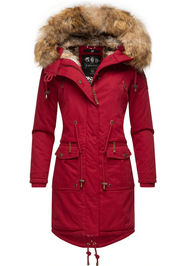 Navahoo Wintermantel »Rosinchen« stylischer Damen Winter Baumwollparka mit Kunstfell