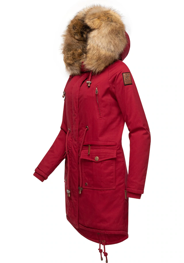 Navahoo Wintermantel »Rosinchen« stylischer Damen Winter Baumwollparka mit Kunstfell