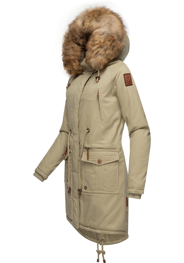 Navahoo Wintermantel »Rosinchen« stylischer Damen Winter Baumwollparka mit Kunstfell
