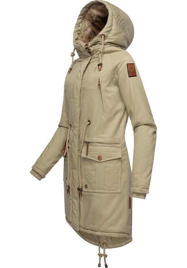 Navahoo Wintermantel »Rosinchen« stylischer Damen Winter Baumwollparka mit Kunstfell