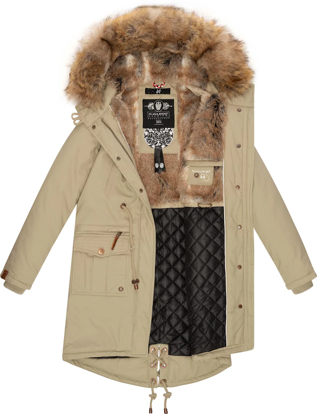 Navahoo Wintermantel »Rosinchen« stylischer Damen Winter Baumwollparka mit Kunstfell