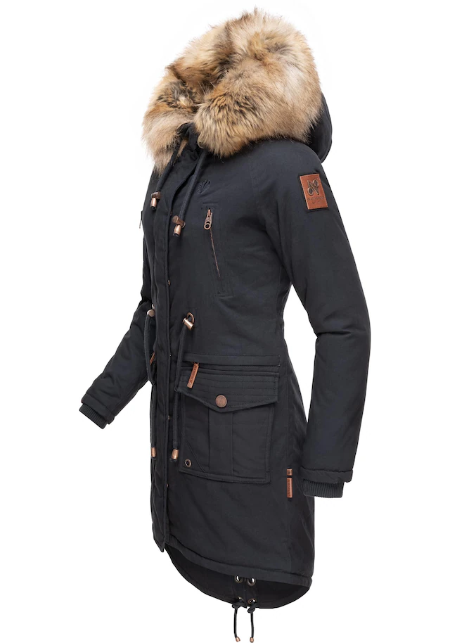 Navahoo Wintermantel »Rosinchen« stylischer Damen Winter Baumwollparka mit Kunstfell