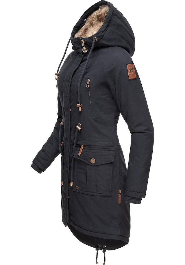 Navahoo Wintermantel »Rosinchen« stylischer Damen Winter Baumwollparka mit Kunstfell