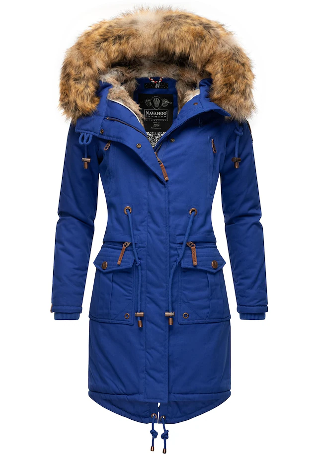 Navahoo Wintermantel »Rosinchen« stylischer Damen Winter Baumwollparka mit Kunstfell