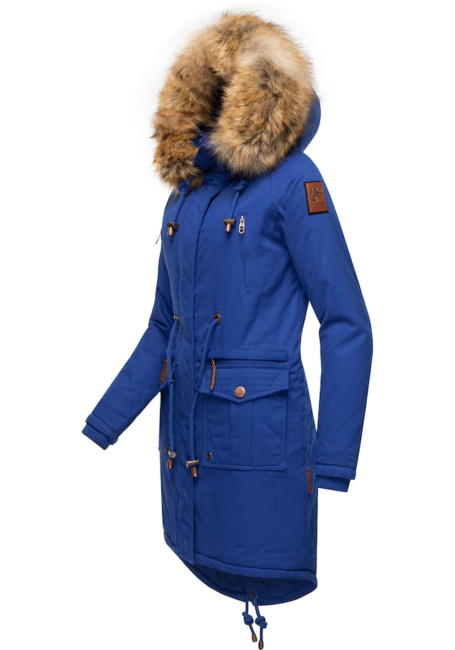 Navahoo Wintermantel »Rosinchen« stylischer Damen Winter Baumwollparka mit Kunstfell