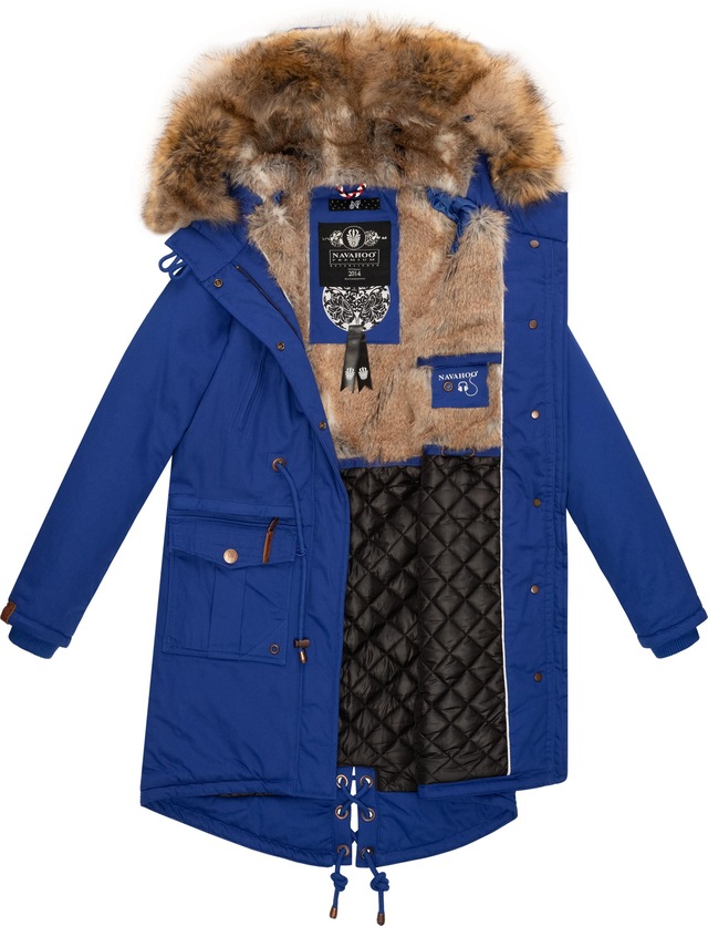 Navahoo Wintermantel »Rosinchen« stylischer Damen Winter Baumwollparka mit Kunstfell
