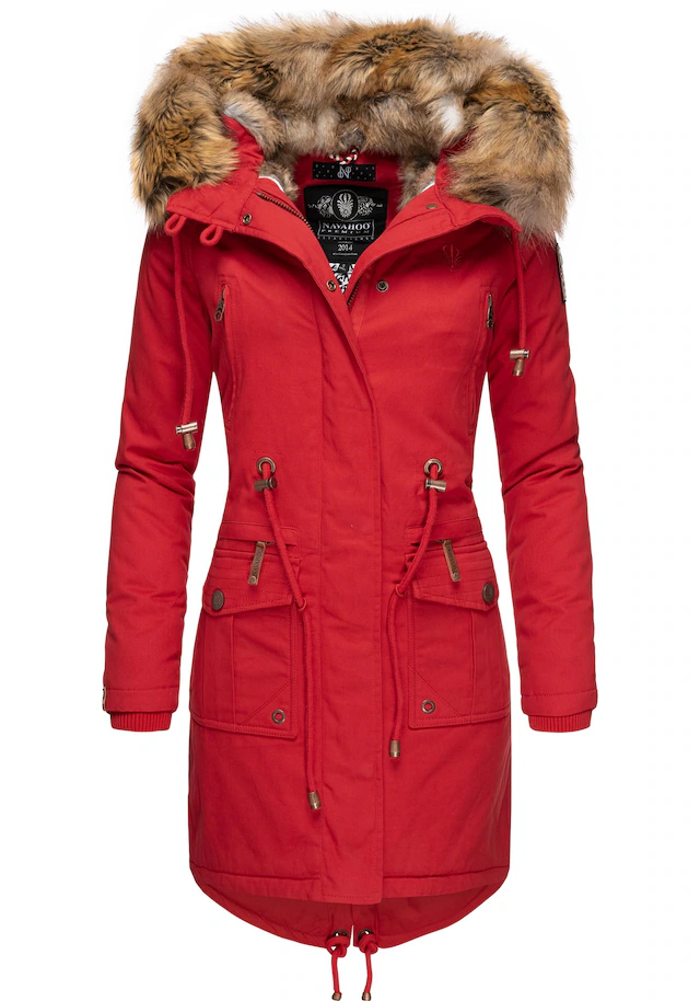 Navahoo Wintermantel »Rosinchen« stylischer Damen Winter Baumwollparka mit Kunstfell