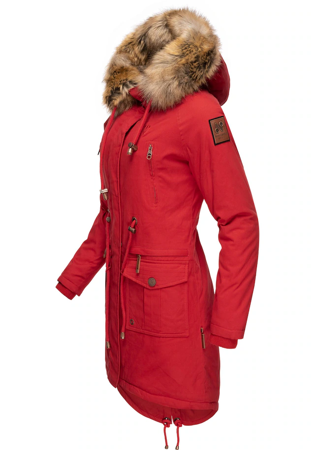 Navahoo Wintermantel »Rosinchen« stylischer Damen Winter Baumwollparka mit Kunstfell