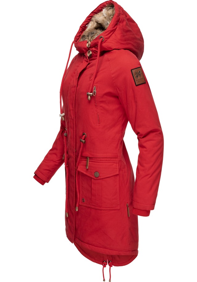 Navahoo Wintermantel »Rosinchen« stylischer Damen Winter Baumwollparka mit Kunstfell