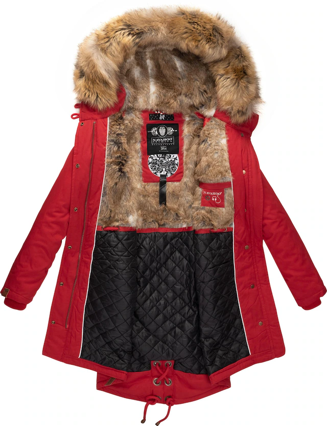 Navahoo Wintermantel »Rosinchen« stylischer Damen Winter Baumwollparka mit Kunstfell