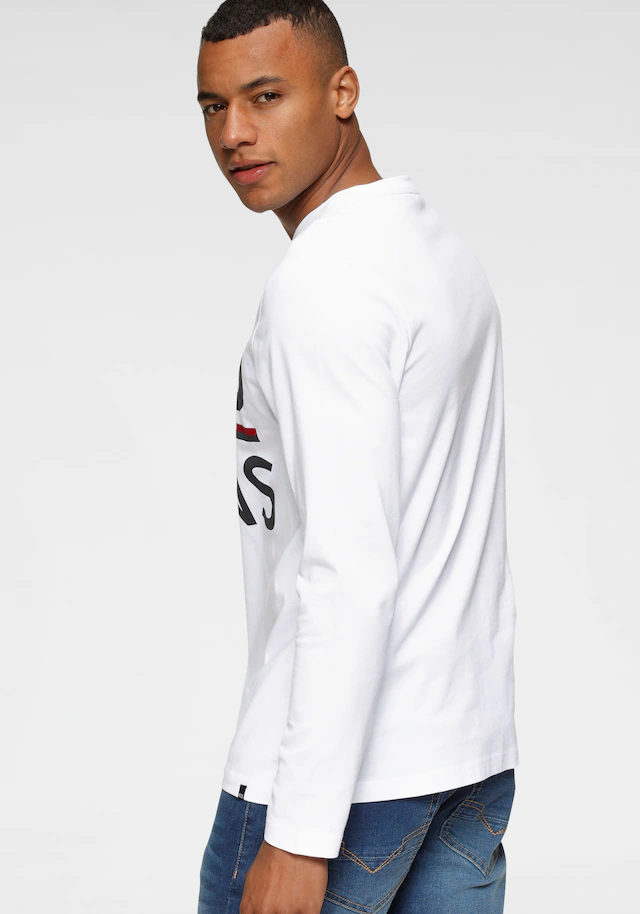 H.I.S Langarmshirt Langarm, schmaler Basic-Schnitt, bedrucktes Design