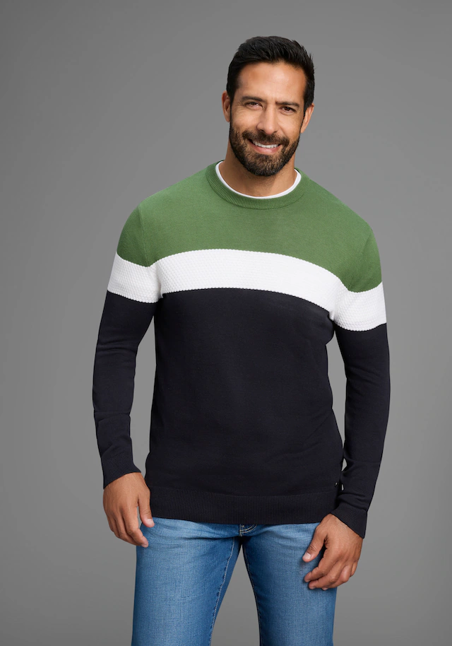 H.I.S Rundhalspullover »neue Farben!« Colorblocking, in leichter Strickqualität