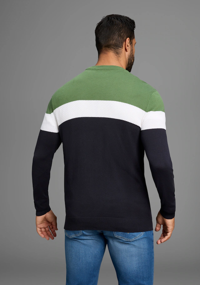 H.I.S Rundhalspullover »neue Farben!« Colorblocking, in leichter Strickqualität
