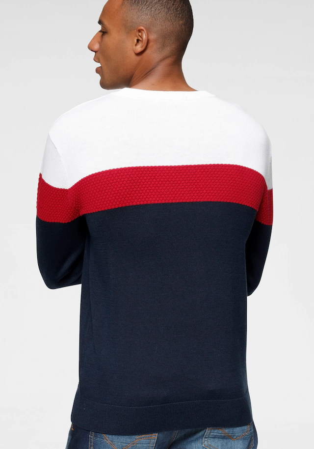 H.I.S Rundhalspullover »neue Farben!« Colorblocking, in leichter Strickqualität