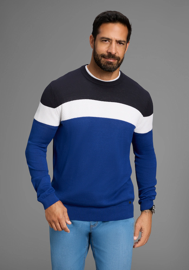 H.I.S Rundhalspullover »neue Farben!« Colorblocking, in leichter Strickqualität