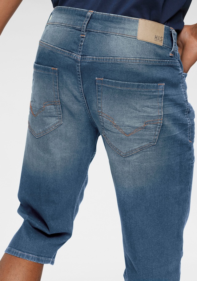 H.I.S Jeansbermudas »HANTZ« Set, mit abnehmbarem Gürtel, 2 Stk. gerader Beinschnitt, Used-Look mit Abriebeffekten