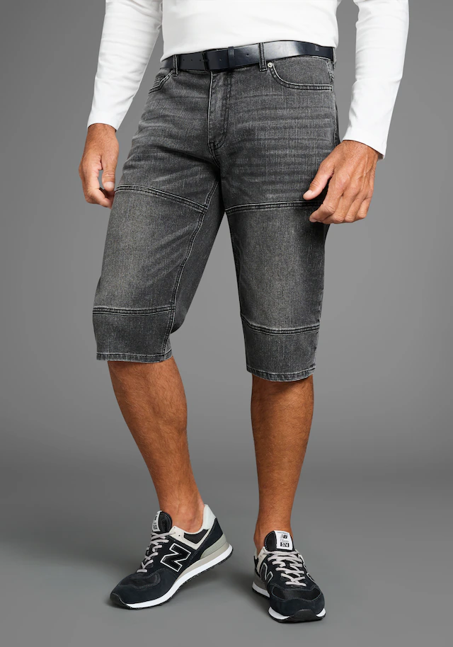 H.I.S Jeansbermudas »HANTZ« Set, mit abnehmbarem Gürtel, 2 Stk. gerader Beinschnitt, Used-Look mit Abriebeffekten