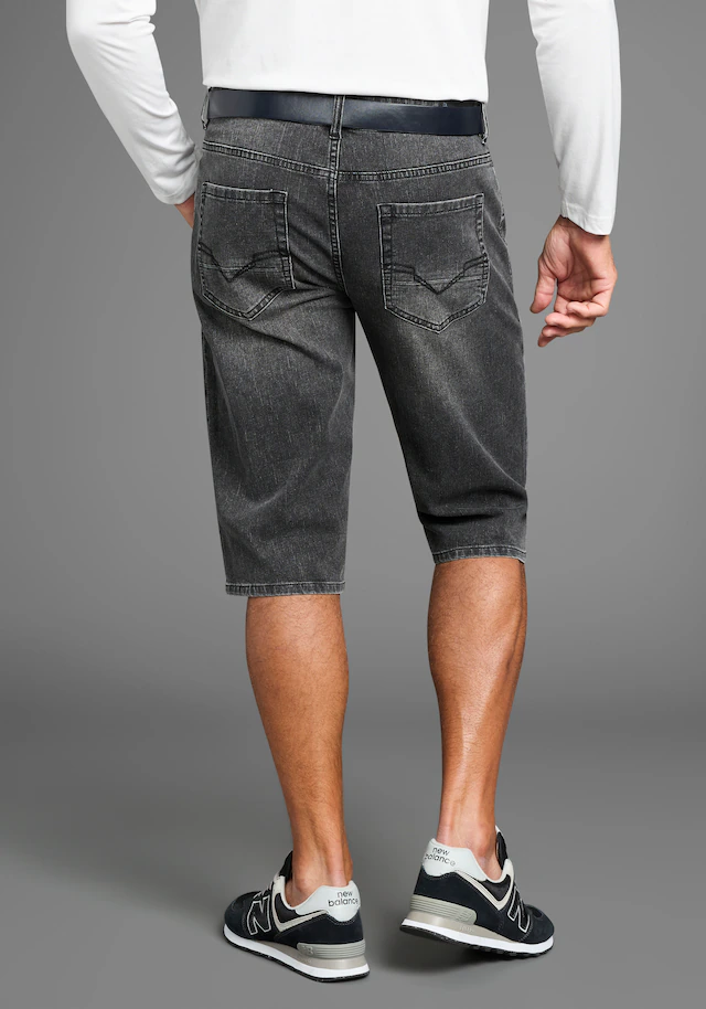 H.I.S Jeansbermudas »HANTZ« Set, mit abnehmbarem Gürtel, 2 Stk. gerader Beinschnitt, Used-Look mit Abriebeffekten