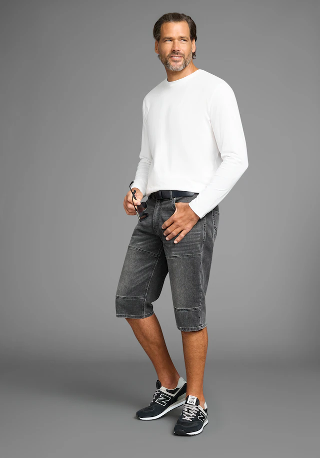 H.I.S Jeansbermudas »HANTZ« Set, mit abnehmbarem Gürtel, 2 Stk. gerader Beinschnitt, Used-Look mit Abriebeffekten