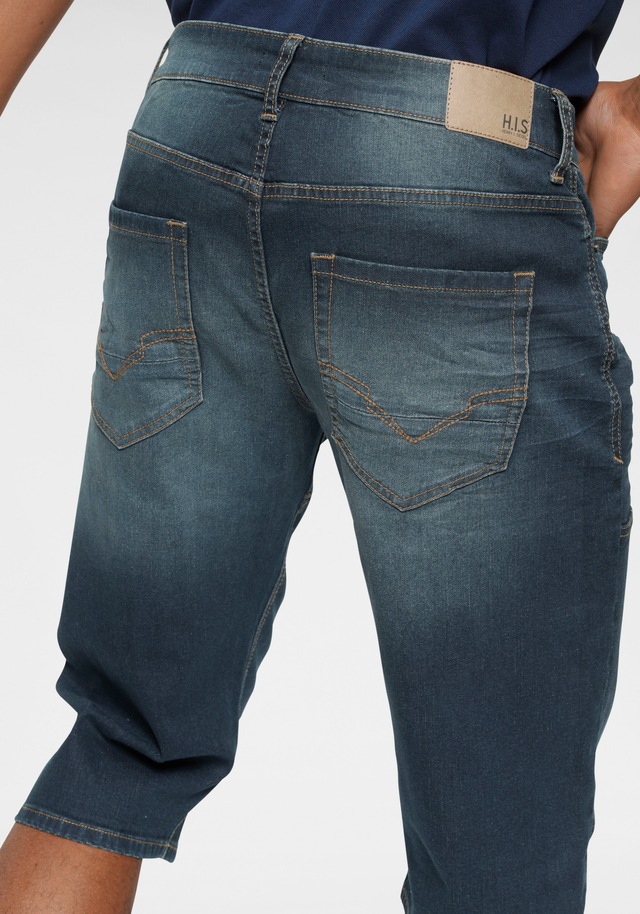 H.I.S Jeansbermudas »HANTZ« Set, mit abnehmbarem Gürtel, 2 Stk. gerader Beinschnitt, Used-Look mit Abriebeffekten