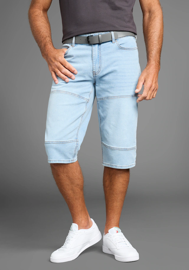 H.I.S Jeansbermudas »HANTZ« Set, mit abnehmbarem Gürtel, 2 Stk. gerader Beinschnitt, Used-Look mit Abriebeffekten