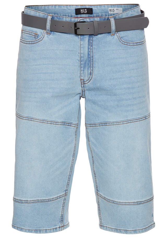 H.I.S Jeansbermudas »HANTZ« Set, mit abnehmbarem Gürtel, 2 Stk. gerader Beinschnitt, Used-Look mit Abriebeffekten