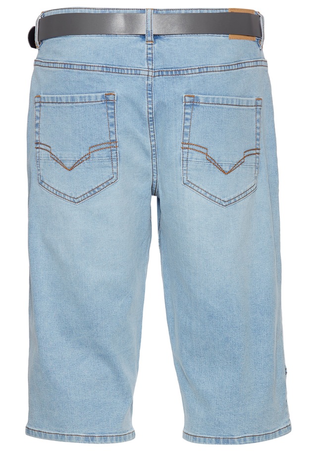 H.I.S Jeansbermudas »HANTZ« Set, mit abnehmbarem Gürtel, 2 Stk. gerader Beinschnitt, Used-Look mit Abriebeffekten
