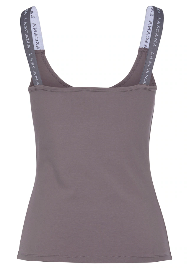 LASCANA ACTIVE Funktionsshirt mit beschrifteten Trägern und Mesh-Einsatz