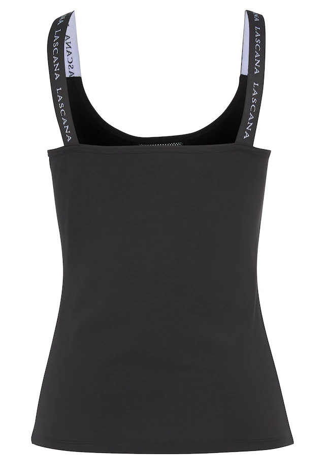 LASCANA ACTIVE Funktionsshirt mit beschrifteten Trägern und Mesh-Einsatz
