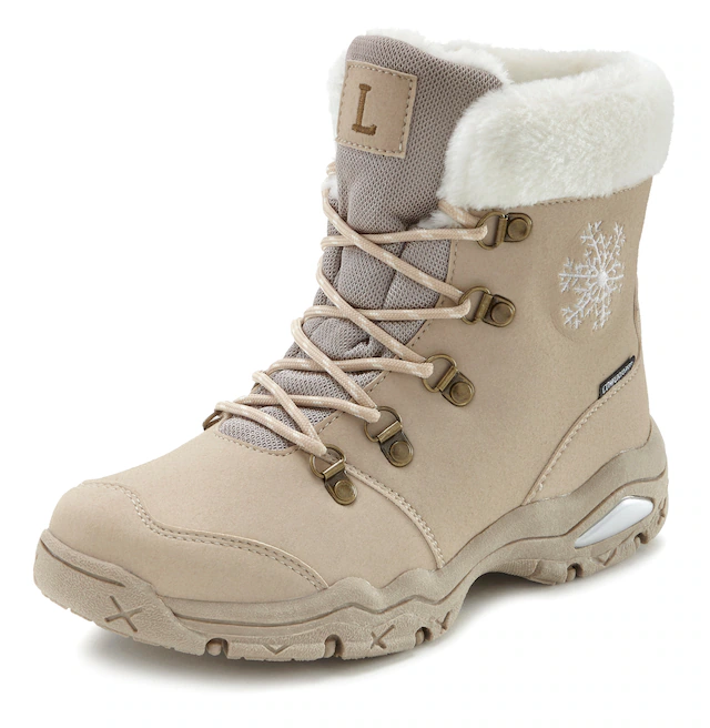LASCANA Winterstiefelette »Winterboots, Outdoorstiefelette, Stiefel, Stiefelette, Schneestiefel« mit wind-& wasserabweisender Tex-Membran