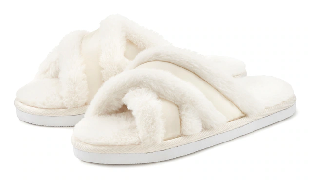 Vivance Dreams by Lascana Hausschuh »Pantoffel, Mule, offener Schuh, Pantolette,« mit Kreuzbandage VEGAN