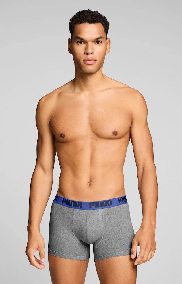 PUMA Boxershorts »PUMA MEN EVERYDAY BASIC BOXERS 2P« Packung, mit Puma Webbund
