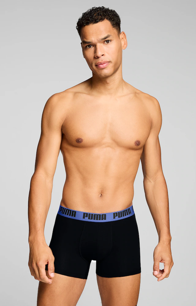 PUMA Boxershorts »PUMA MEN EVERYDAY BASIC BOXERS 2P« Packung, mit Puma Webbund
