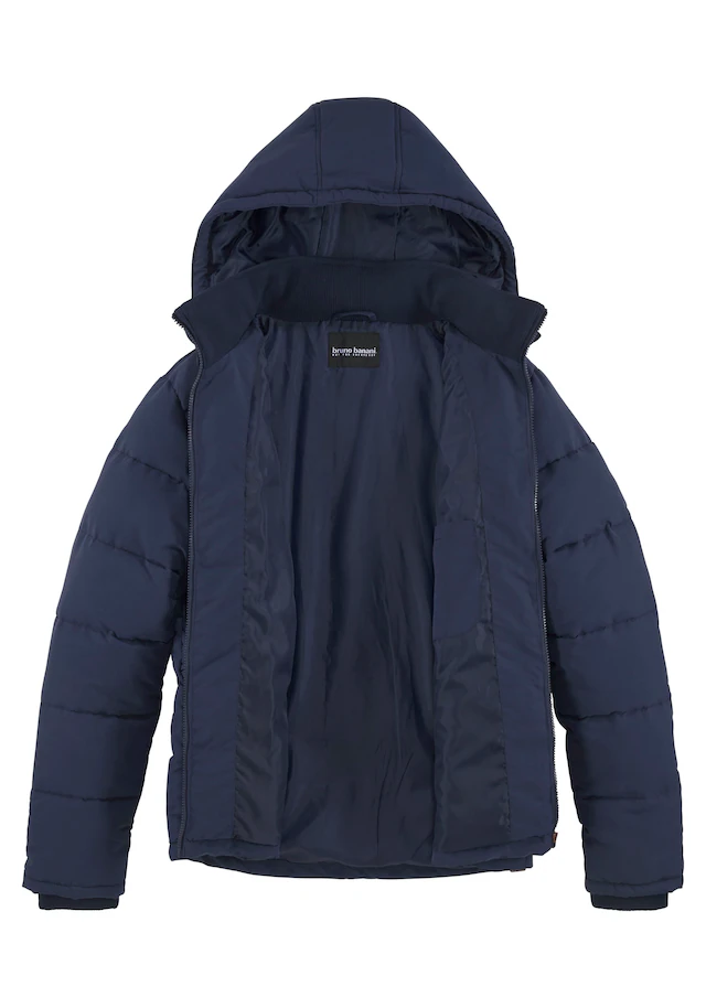 Bruno Banani Steppjacke mit Kapuze leicht, wasserabweisend, modischer Stil, mit dekorativen Badges