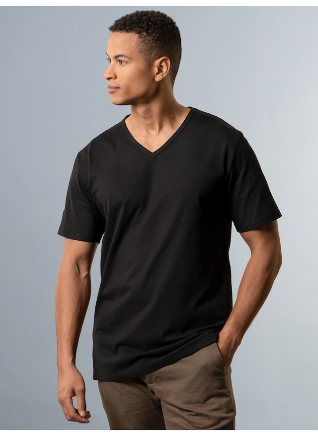 Trigema T-Shirt »TRIGEMA T Shirt aus Biobaumwolle mit V-Ausschnitt« 1