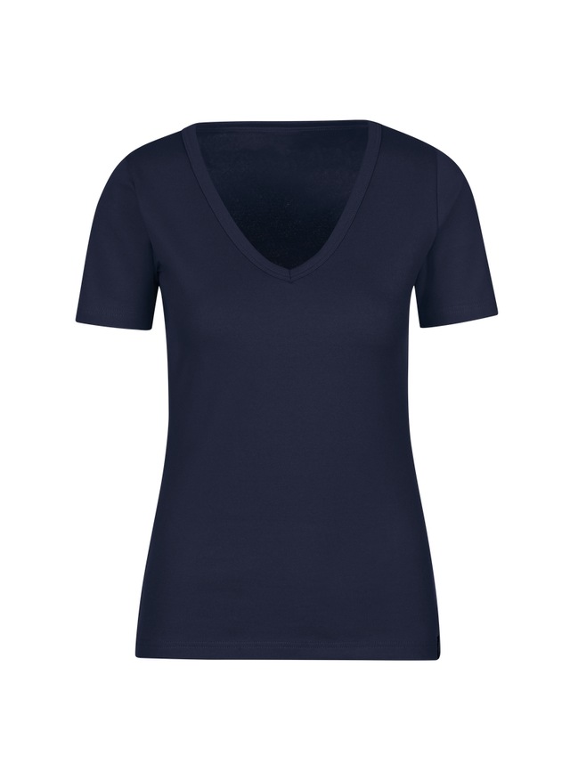 Trigema T-Shirt »TRIGEMA V-Shirt aus Baumwolle/Elastan« 1 Stk.