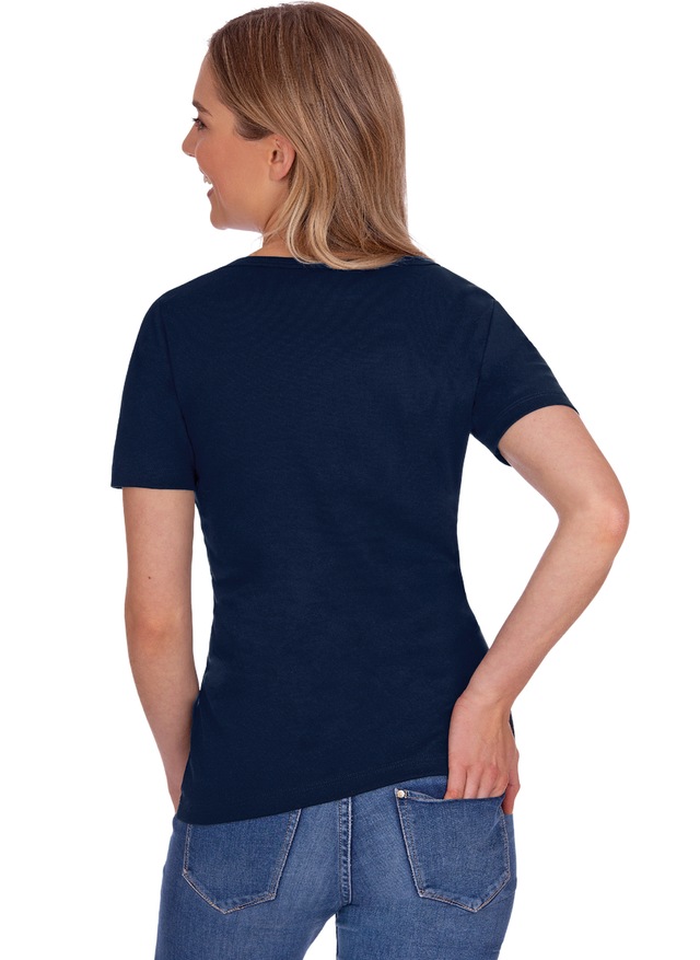 Trigema T-Shirt »TRIGEMA V-Shirt aus Baumwolle/Elastan« 1 Stk.