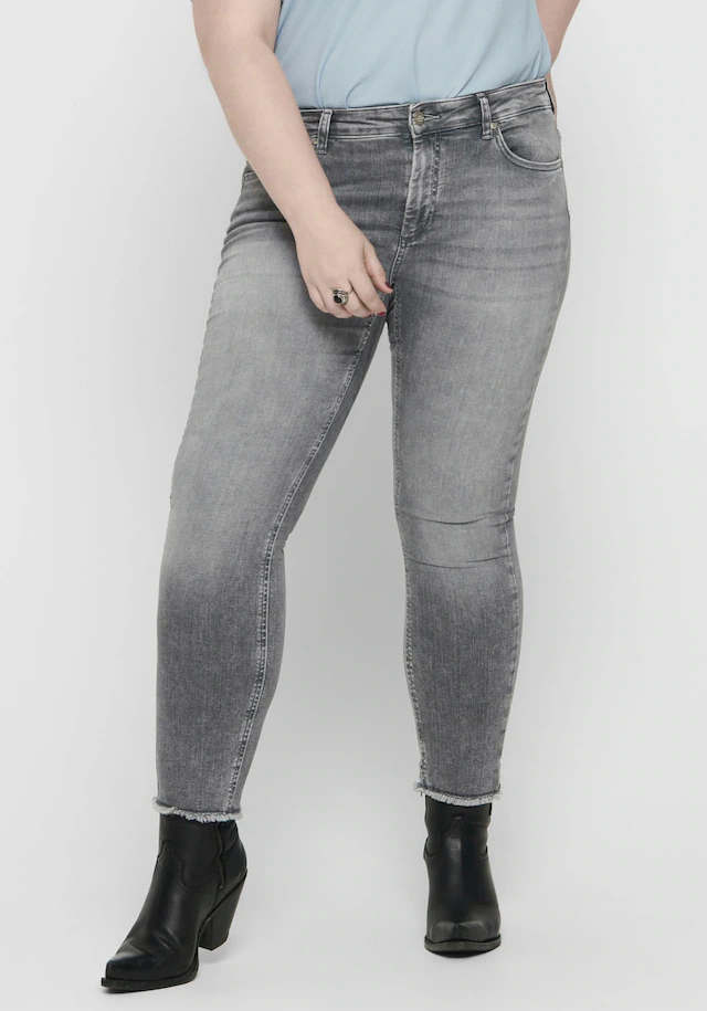 ONLY CARMAKOMA Skinny-fit-Jeans »CARWILLY REG SK ANK JNS« in washed-out Optik